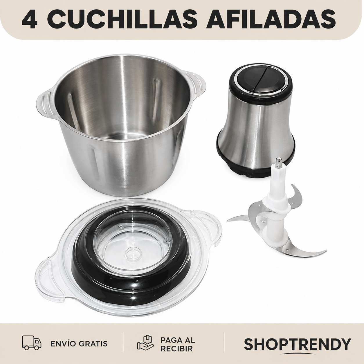 MOLINO PICADOR ELÉCTRICO ACERO INOXIDABLE 🔥2 LITROS🔥MoliChef Pro™ + ENVIO GRATIS 🚚