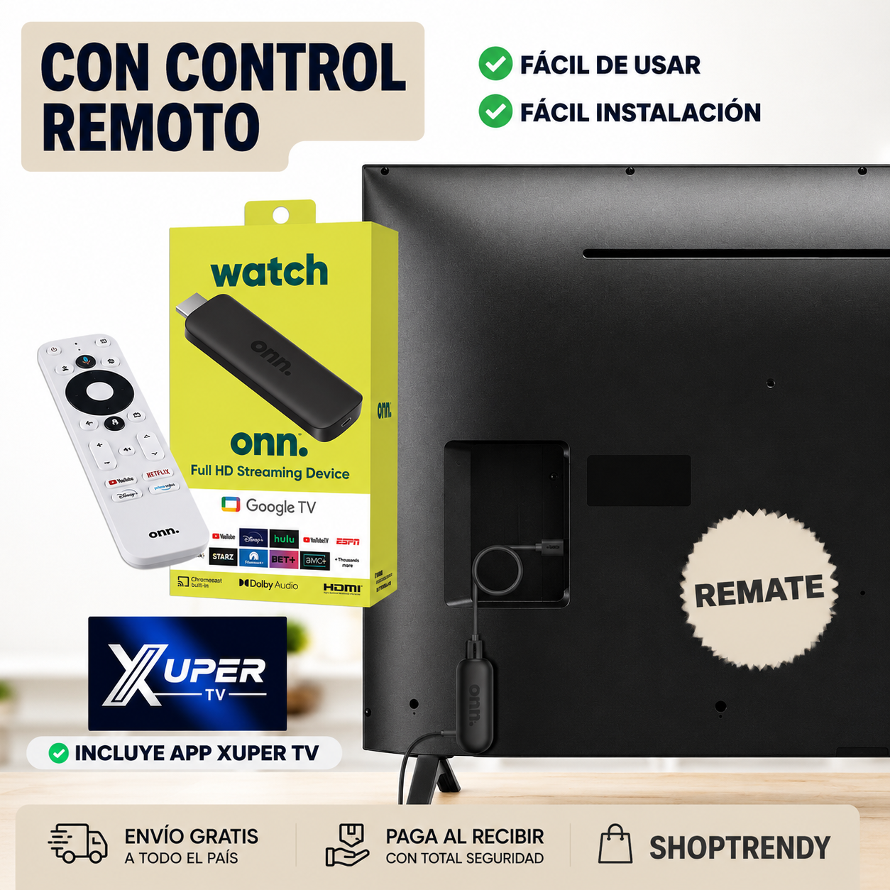 Convertidor Smart TV con Control Remoto – XUPER TV 🔥+ ENVIO GRATIS 🚚
