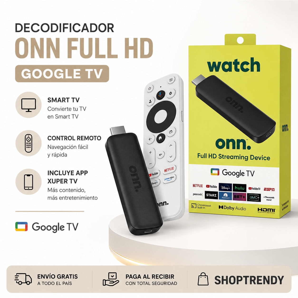 Convertidor Smart TV con Control Remoto – XUPER TV 🔥+ ENVIO GRATIS 🚚