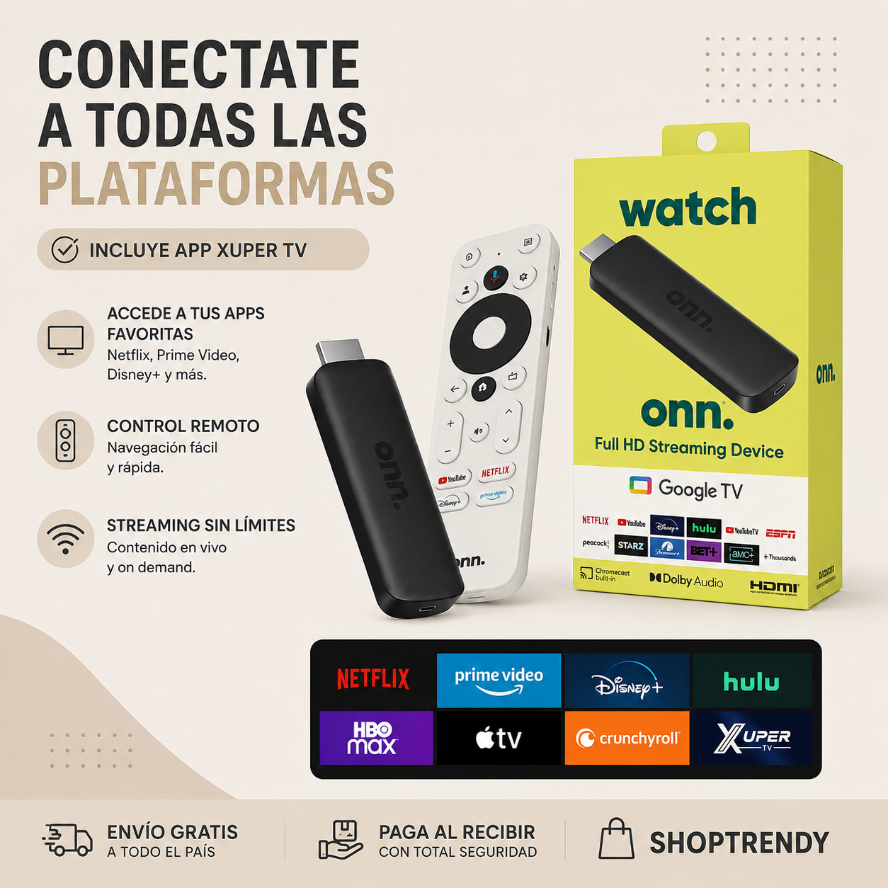 Convertidor Smart TV con Control Remoto – XUPER TV 🔥+ ENVIO GRATIS 🚚